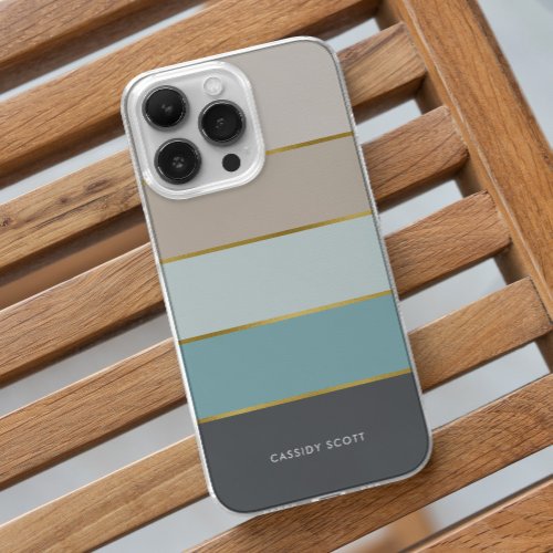 Stylish Modern Stripes Personalized iPhone 15 Pro Max Case