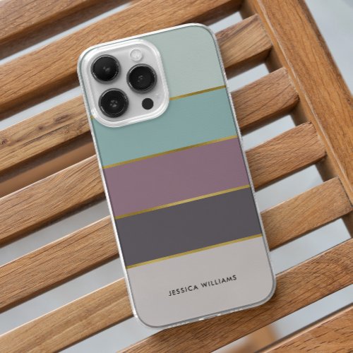 Stylish Modern Stripes Personalized iPhone 15 Pro Max Case