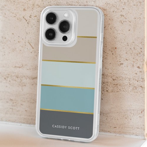 Stylish Modern Stripes Personalized iPhone 15 Case