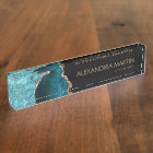 Stylish Modern Teal Black Gold Glitter