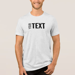 Stylish Modern Text Name Custom Mens White Fleck Tri-Blend Shirt