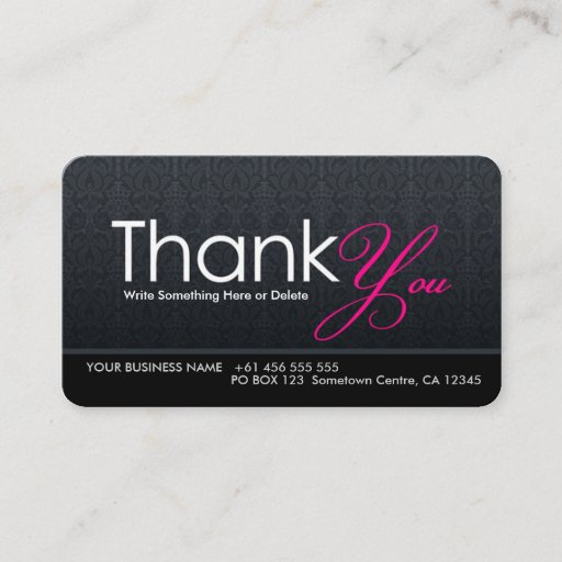 Customizable Stylish Modern Thank You Business Card