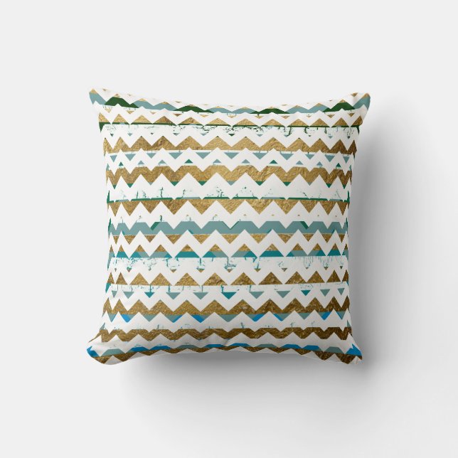Stylish Modern trendy Chevron Stripes Throw Pillow (Front)