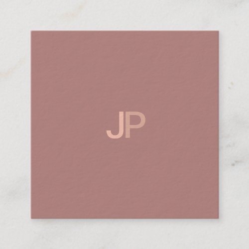 Stylish Modern Trendy Design Monogram Plain Luxury Square Business Card