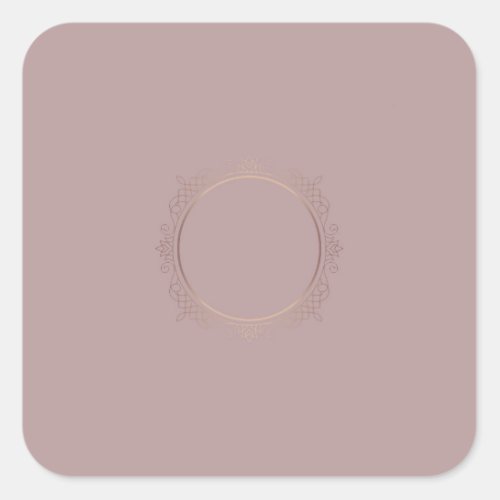 Stylish Modern Trendy Rose Gold Blank Template Square Sticker