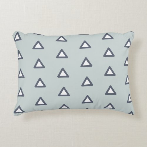 Stylish Modern Triangle Pattern Green Blue White Accent Pillow