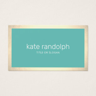 Stylish Modern Turquoise Gold Border Beauty salon