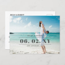 Stylish Modern Typography Photo Save the Date Announcement Postcard