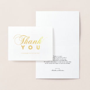 Stylish Modern Typography Thank You Gold Foil Card