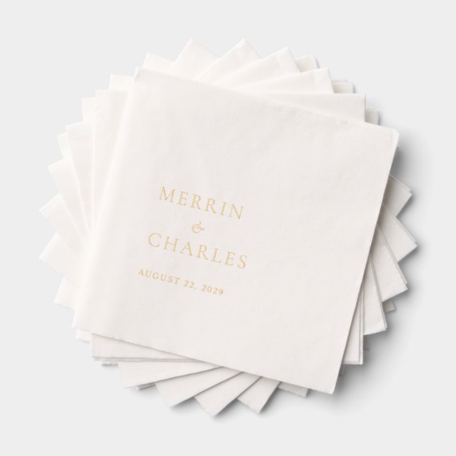 Stylish Modern Wedding Foil Napkins (Insitu (Stacked))
