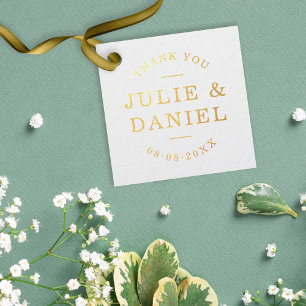 Stylish Modern Wedding Thank You Foil Foil Favor Tags