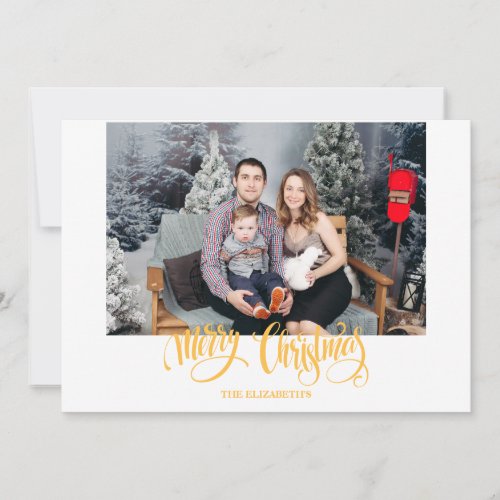 Stylish Modern White Christmas Photo Holiday Card