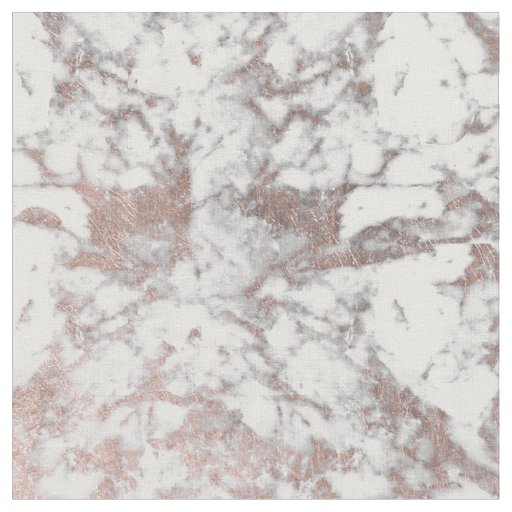 Stylish modern white faux rose gold elegant marble fabric