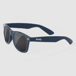 stylish Modern White Personalized Name Custom Sunglasses