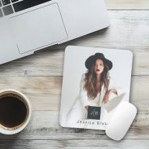 Stylish Modern Woman Entrepreneur Monogram Photo