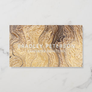 Stylish Modern Wood Carpentry Construction Foil Business Cards