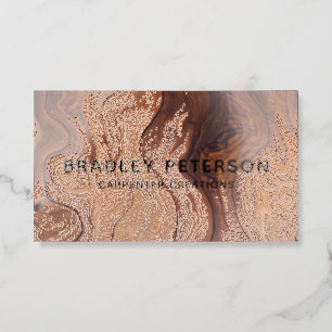 Stylish Modern Wood Carpentry Construction Raised Spot UV Business Card