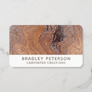 Stylish Modern Wood Carpentry Construction Raised Spot UV Business Card