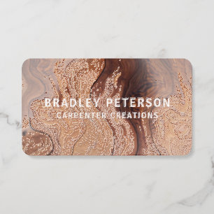 Stylish Modern Wood Carpentry Construction Raised Spot UV Business Card