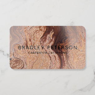Stylish Modern Wood Carpentry Construction Raised Spot UV Business Card