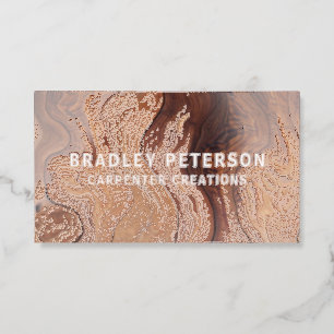 Stylish Modern Wood Carpentry Construction Raised Spot UV Business Card