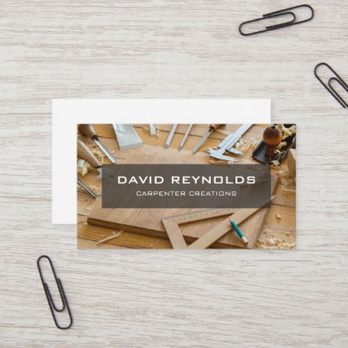 Stylish Modern Wooden Carpenter Construction Business Card