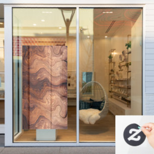 Stylish Modern Wooden Carpentry Background Window Cling