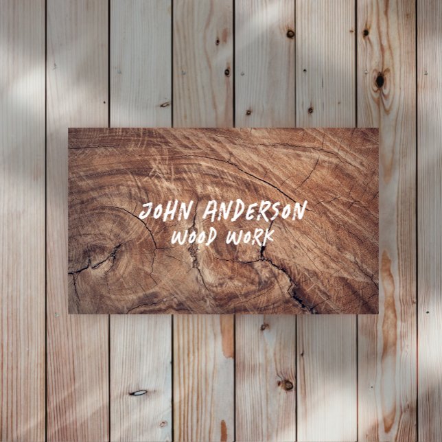 Stylish Modern Wooden Carpentry Business Card (Creator Uploaded)