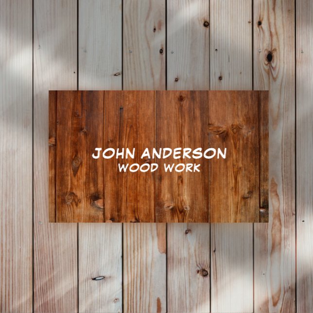 Stylish Modern Wooden Carpentry Business Card (Creator Uploaded)