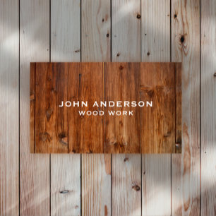 Stylish Modern Wooden Carpentry Business Card