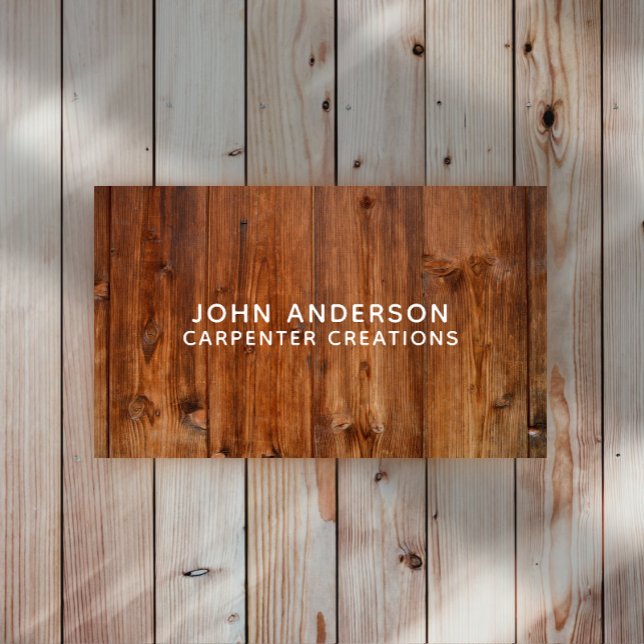 Stylish Modern Wooden Carpentry Business Card (Creator Uploaded)