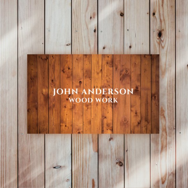 Stylish Modern Wooden Carpentry Business Card (Creator Uploaded)