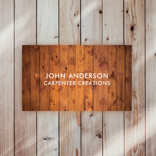 Stylish Modern Wooden Carpentry Business Card (Creator Uploaded)