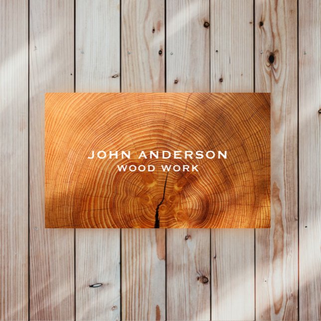 Stylish Modern Wooden Carpentry Business Card (Creator Uploaded)