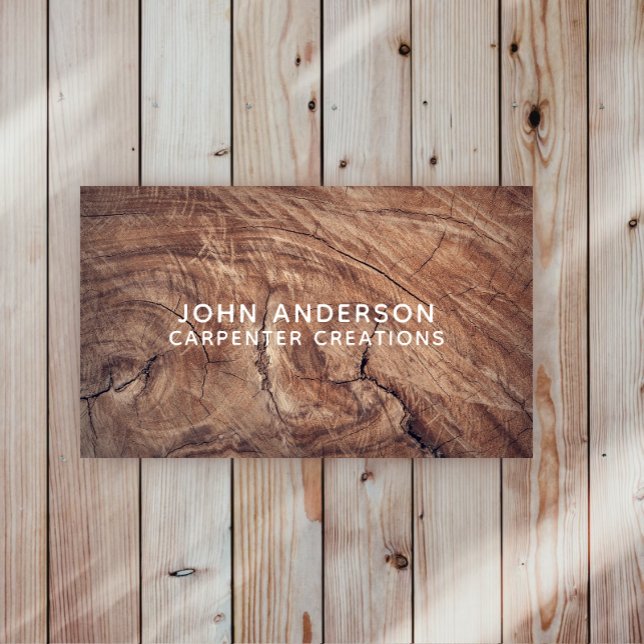 Stylish Modern Wooden Carpentry Business Card (Creator Uploaded)