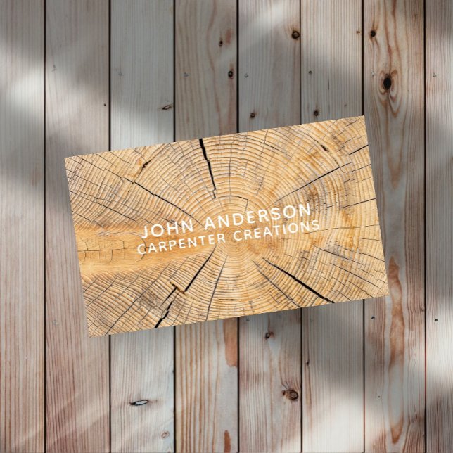 Stylish Modern Wooden Carpentry Business Card (Creator Uploaded)
