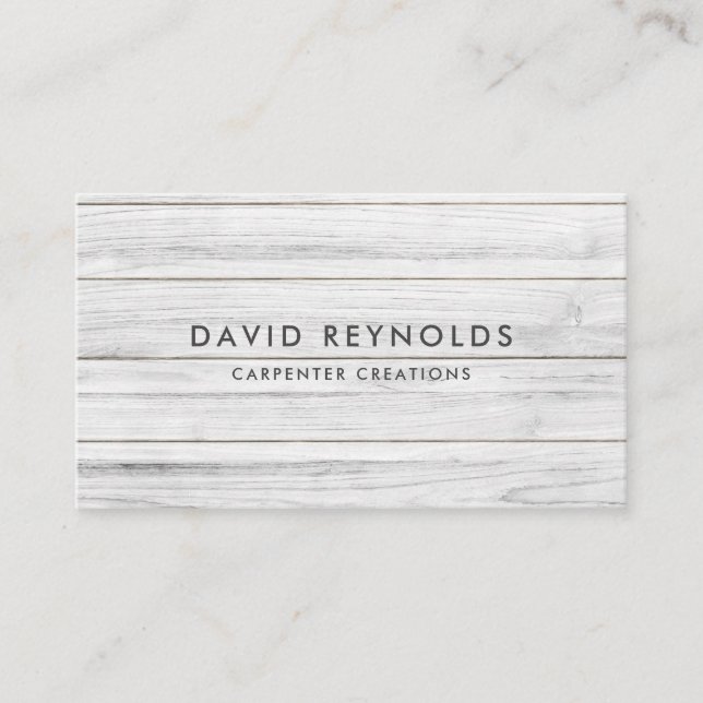 Stylish Modern Wooden Carpentry Construction  Busi Business Card (Front)
