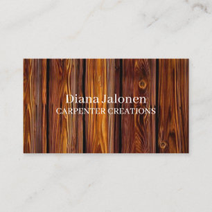 Stylish Modern Wooden Carpentry Construction Busin Business Card