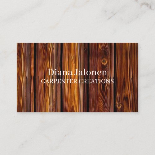 Stylish Modern Wooden Carpentry Construction Busin Business Card