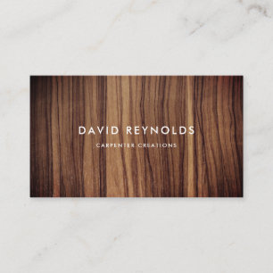 Stylish Modern Wooden Carpentry Construction Busin Business Card