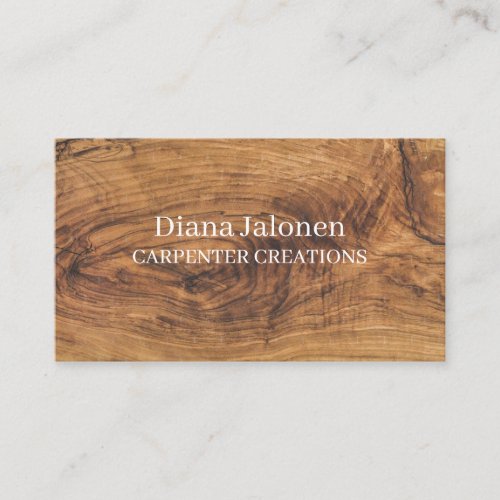 Stylish Modern Wooden Carpentry Construction Business Card