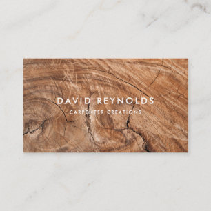 Stylish Modern Wooden Carpentry Construction Business Card