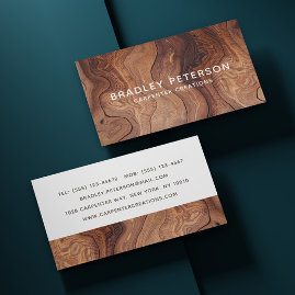 Stylish Modern Wooden Carpentry Construction Business Card