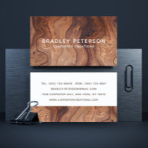 Stylish Modern Wooden Carpentry Construction Business Card