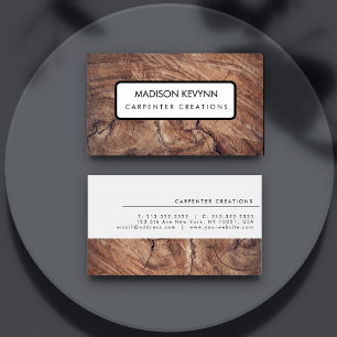 Stylish Modern Wooden Carpentry Construction Business Card