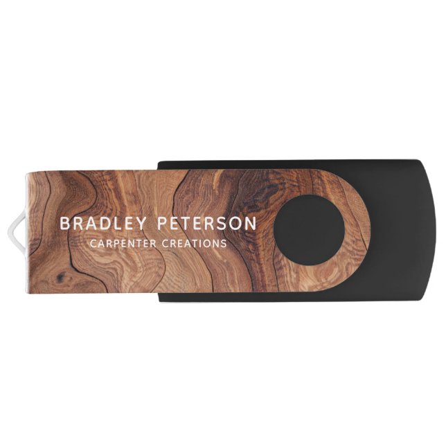 Stylish Modern Wooden Carpentry Construction Flash Drive (Back)