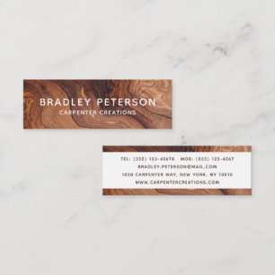 Stylish Modern Wooden Carpentry Construction Mini Business Card