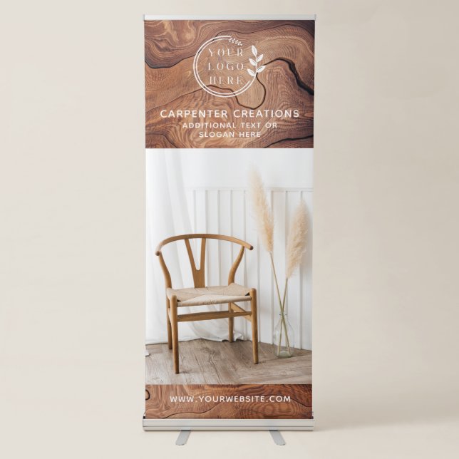 Stylish Modern Wooden Carpentry Construction Retractable Banner (Front)