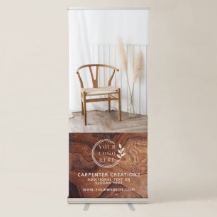 Stylish Modern Wooden Carpentry Construction Retractable Banner