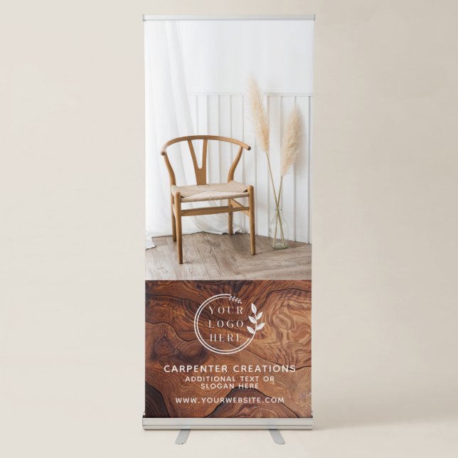 Stylish Modern Wooden Carpentry Construction Retractable Banner (Front)